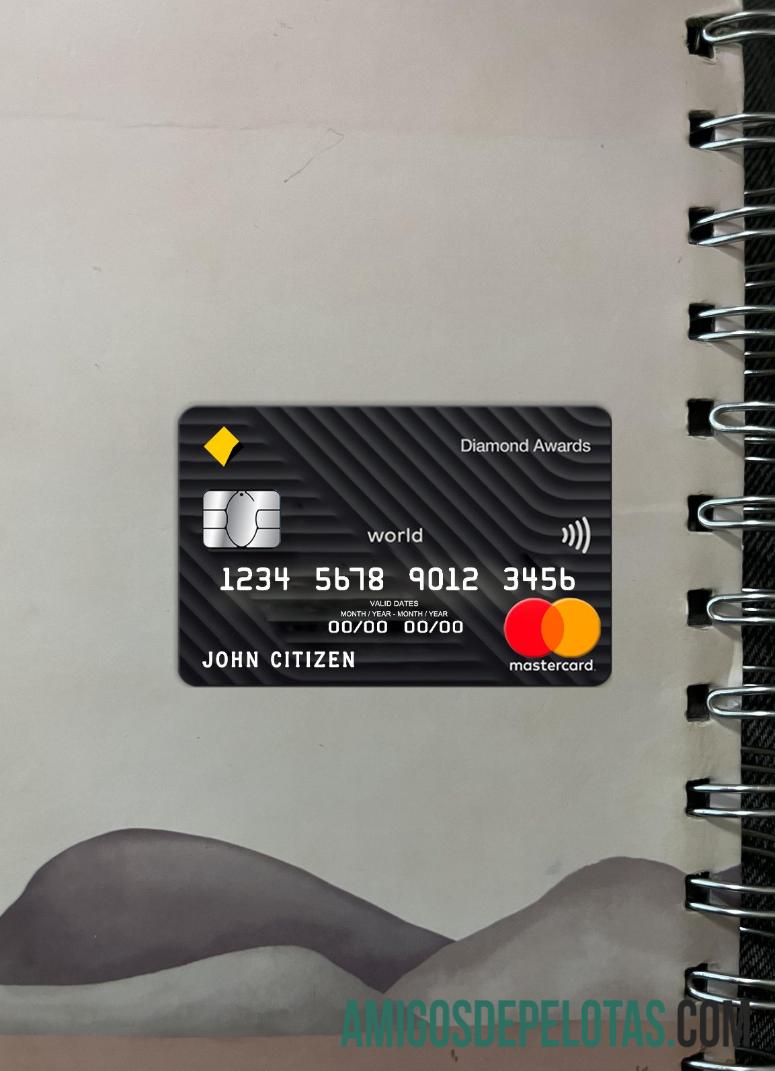 Australia Commonwealth bank mastercard tampilan foto depan sampel