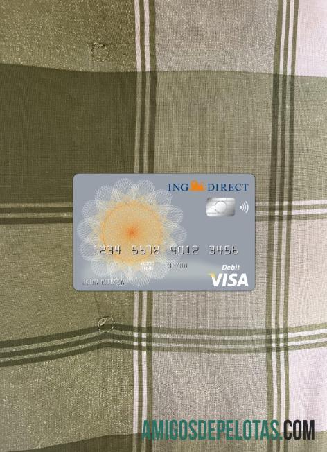 Australia Ing direct bank visa kartu tampilan foto depan pratinjau