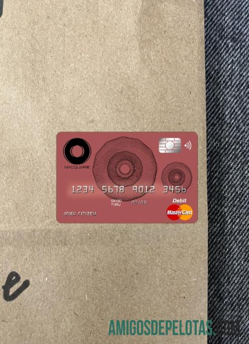 Australia Macquarie bank mastercard tampilan foto depan sampel