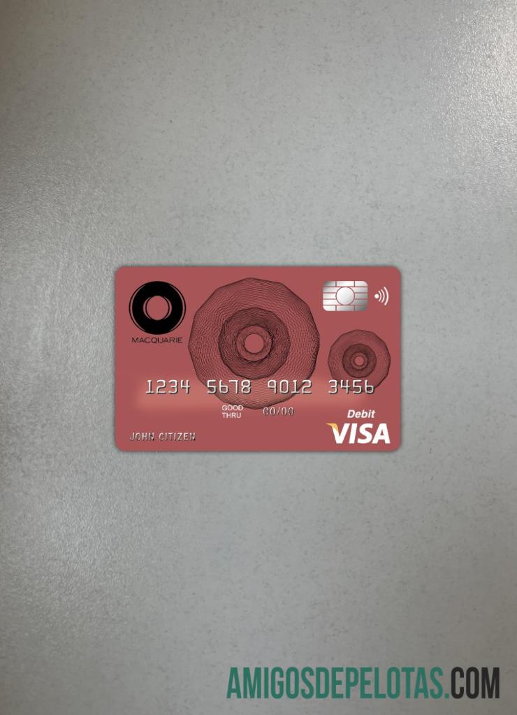 Australia Macquarie bank visa kartu tampilan foto depan pratinjau