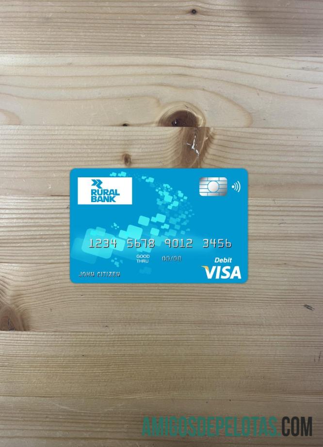 Australia Rural bank visa kartu tampilan foto depan makering