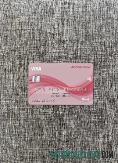 Austria Addiko bank visa kartu tampilan foto depan makering