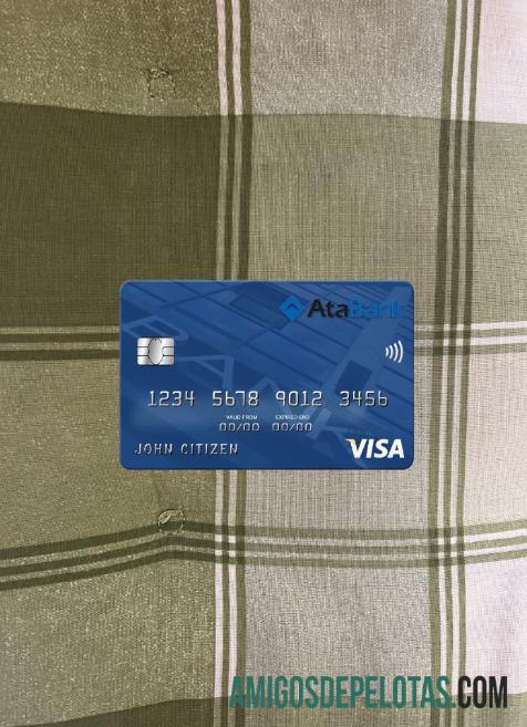 Azerbaijan ATA bank visa kartu tampilan foto depan sampel