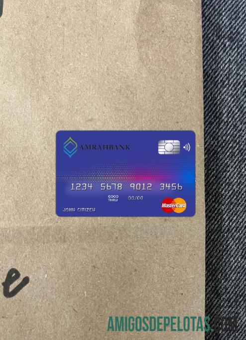 Azerbaijan Amrahbank master kartu tampilan foto depan desain