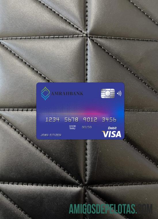 Azerbaijan Amrahbank visa kartu tampilan foto depan pratinjau