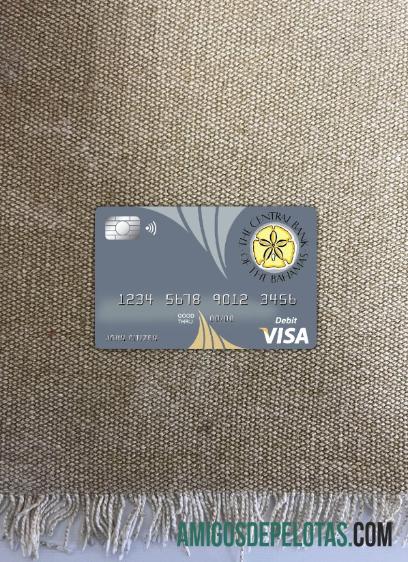 Bahama The Central bank visa kartu tampilan foto depan desain