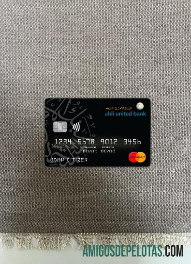 Bahrain Ahli United bank mastercard tampilan foto depan desain