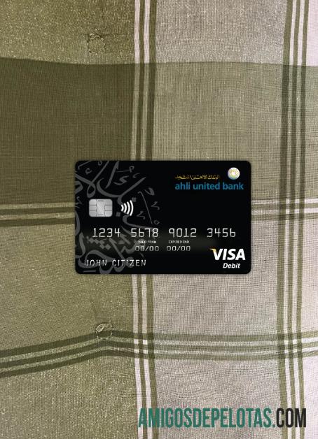 Bahrain Ahli United bank visa kartu tampilan foto depan makering