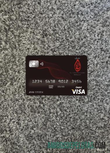 Bahrain Al Salam bank visa kartu tampilan foto depan templat
