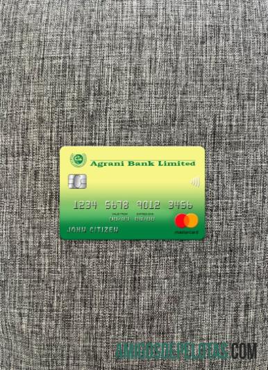 Bangladesh Agrani bank mastercard tampilan foto depan templat