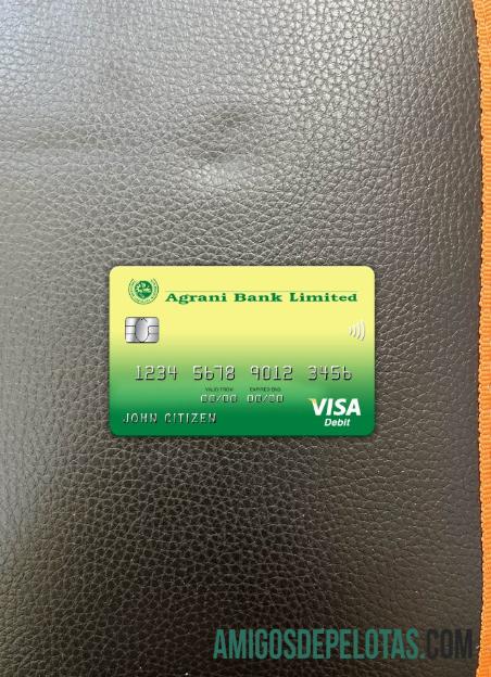 Bangladesh Agrani bank visa kartu tampilan foto depan templat