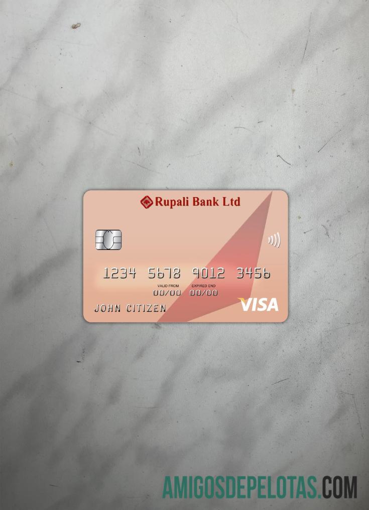 Bangladesh Rupali bank visa kartu tampilan foto depan desain