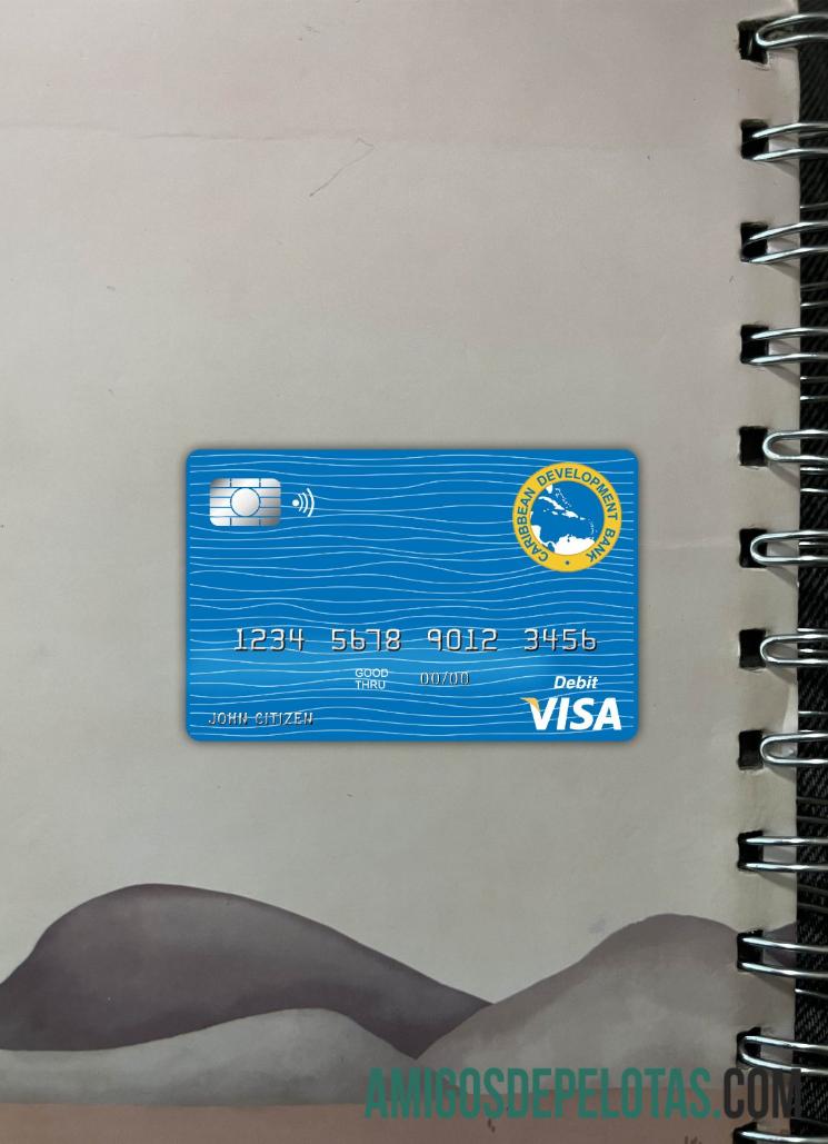 Barbados Caribbean Development bank visa kartu Debit tampilan foto depan pratinjau