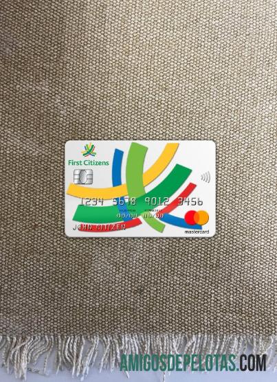 Barbados First Citizens bank mastercard tampilan foto depan desain