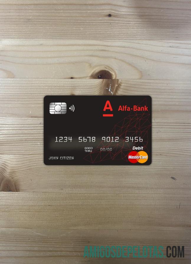 Belarus Alfa bank master kartu tampilan foto depan pratinjau