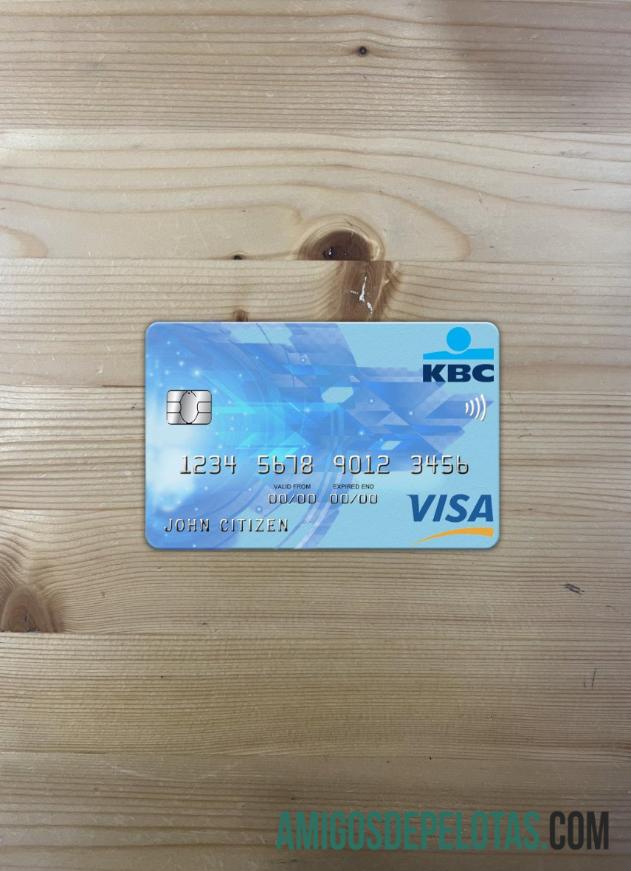 Belgia KBC bank visa kartu tampilan foto depan makering