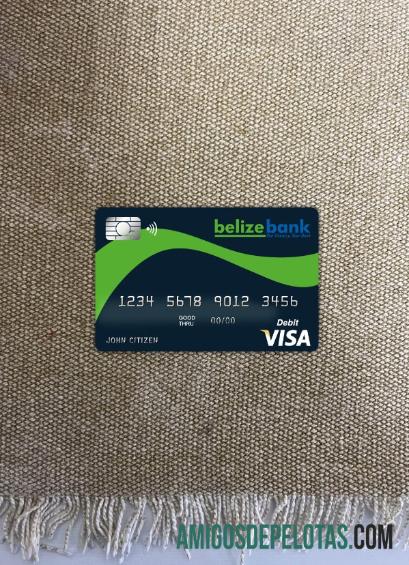 Belize Belizebank visa kartu tampilan foto depan pratinjau