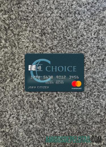 Belize Choice bank mastercard tampilan foto depan desain