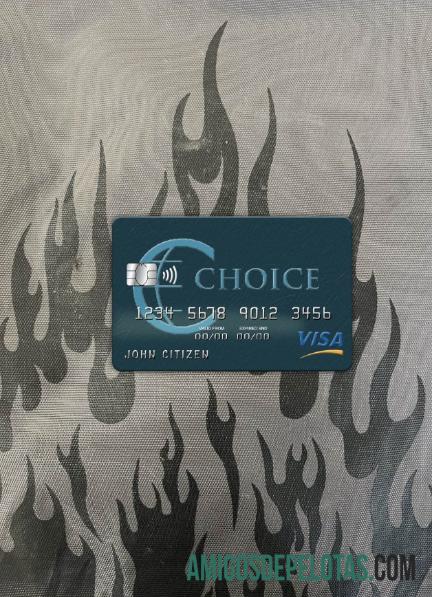 Belize Choice bank visa kartu tampilan foto depan pratinjau