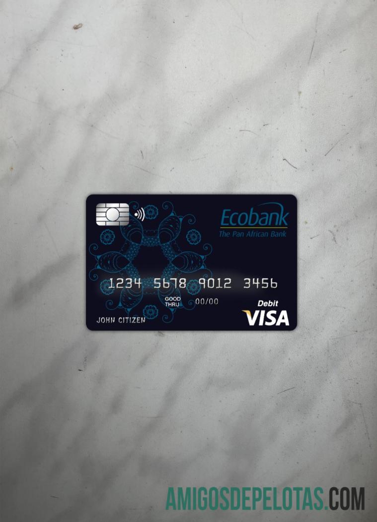 Benin Ecobank visa kartu tampilan foto depan sampel