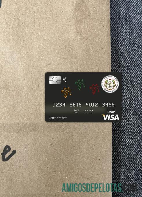 Bhutan nasional bank Bhutan visa kartu tampilan foto depan desain