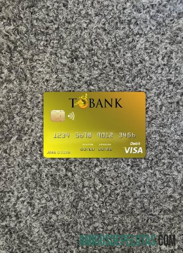 Bhutan T bank visa kartu tampilan foto depan sampel