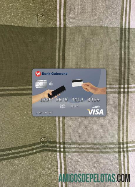 Botswana bank Gaborone visa kartu tampilan foto depan sampel