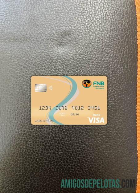 Botswana First nasional bank visa kartu tampilan foto depan desain
