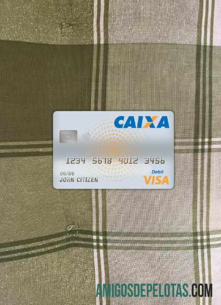 Brasil Caixa bank visa Debit kartu tampilan foto depan pratinjau