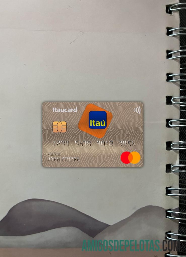 Brasil Itau╠ü bank master kartu tampilan foto depan templat