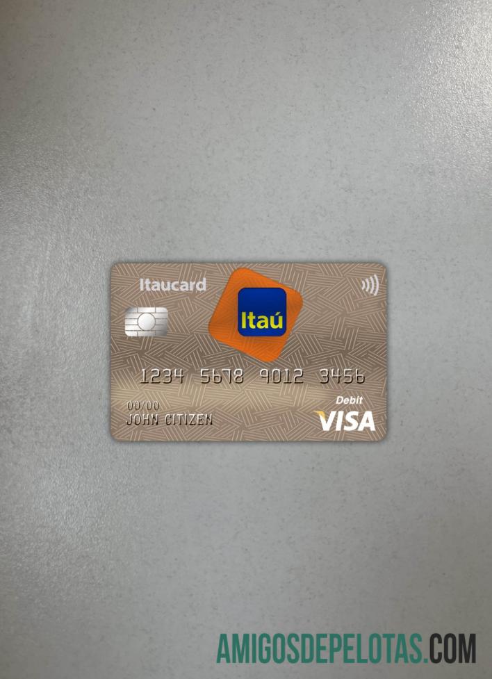 Brasil Itau╠ü bank visa kartu Debit tampilan foto depan desain
