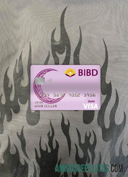 Brunei Baiduri bank visa Debit kartu tampilan foto depan makering