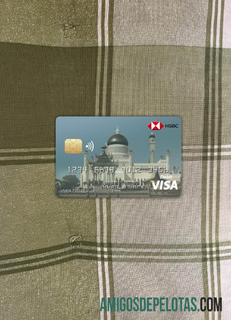 Brunei HSBC bank visa kartu tampilan foto depan desain