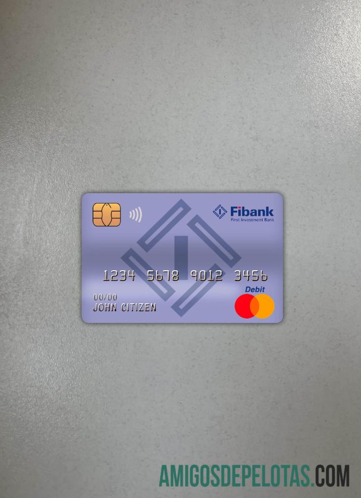 Bulgaria Fibank bank master Debit kartu tampilan foto depan makering