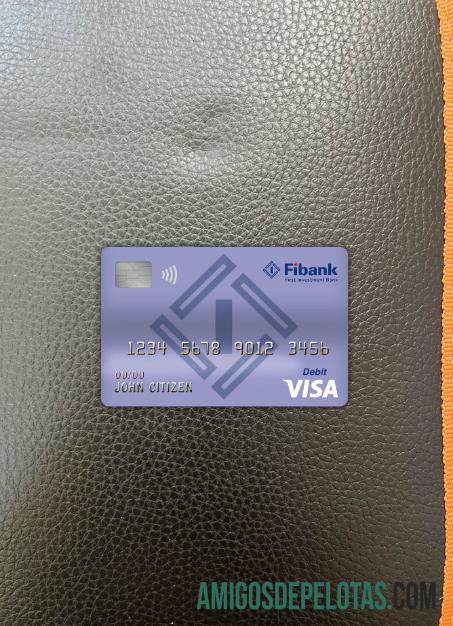Bulgaria Fibank bank visa Debit kartu tampilan foto depan sampel