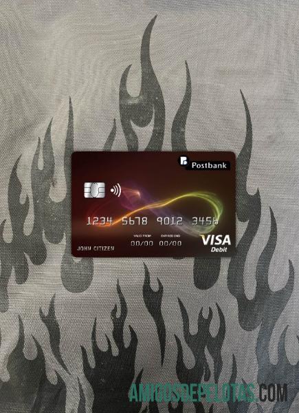 Bulgaria Post bank visa kartu tampilan foto depan desain
