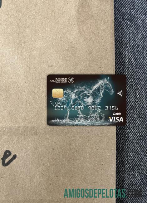 Burkina Faso Atlantique bank visa kartu tampilan foto depan sampel