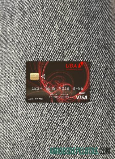 Burkina Faso United bank for Africa visa kartu tampilan foto depan sampel