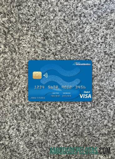 Tanjung Verde Banco Inter Atla╠éntico bank visa kartu tampilan foto depan pratinjau
