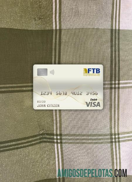 Kamboja Foreign Trade bank visa Debit kartu tampilan foto depan sampel