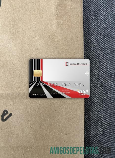 Kamerun Afriland First bank visa kartu tampilan foto depan desain