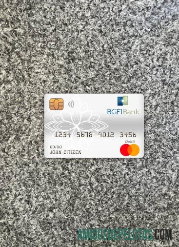 Kamerun BGFI bank master Debit kartu tampilan foto depan templat