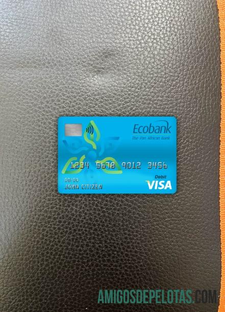 Kamerun Ecobank bank visa Debit kartu tampilan foto depan sampel