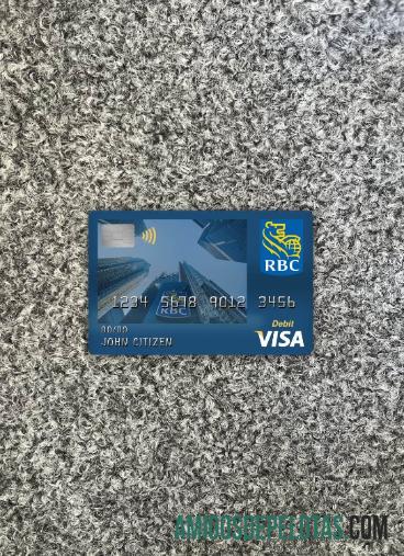 Kanada Royal bank (RBC) visa Debit kartu tampilan foto depan desain