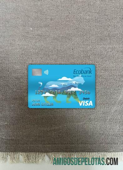Republik Afrika Tengah ecobank visa Debit kartu tampilan foto depan desain
