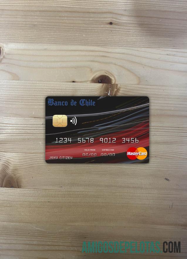 Chili Banco de Chili bank mastercard tampilan foto depan pratinjau
