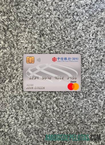 Tiongkok Citic bank corp bank master Debit kartu tampilan foto depan pratinjau