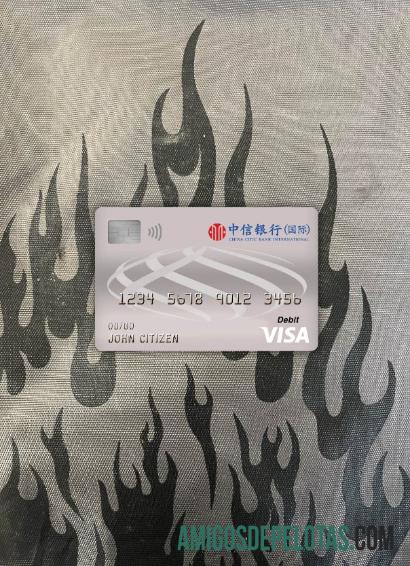 Tiongkok Citic bank corp bank visa Debit kartu tampilan foto depan pratinjau