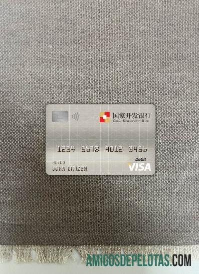 Tiongkok Development bank visa Debit kartu tampilan foto depan desain