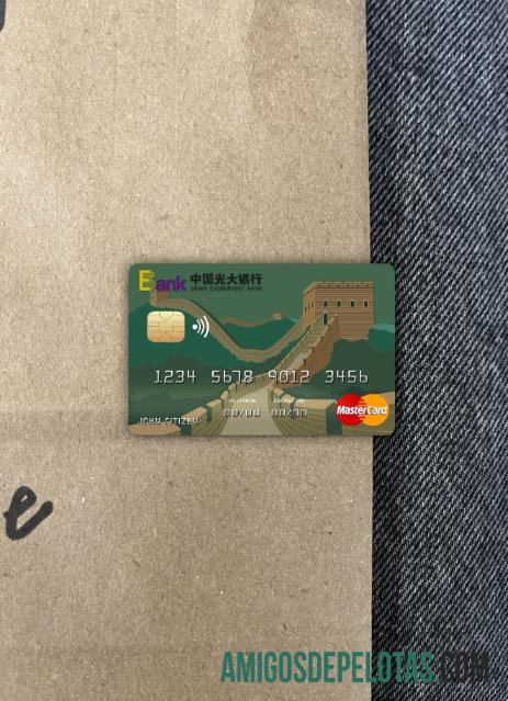 Tiongkok Everbright bank mastercard tampilan foto depan desain